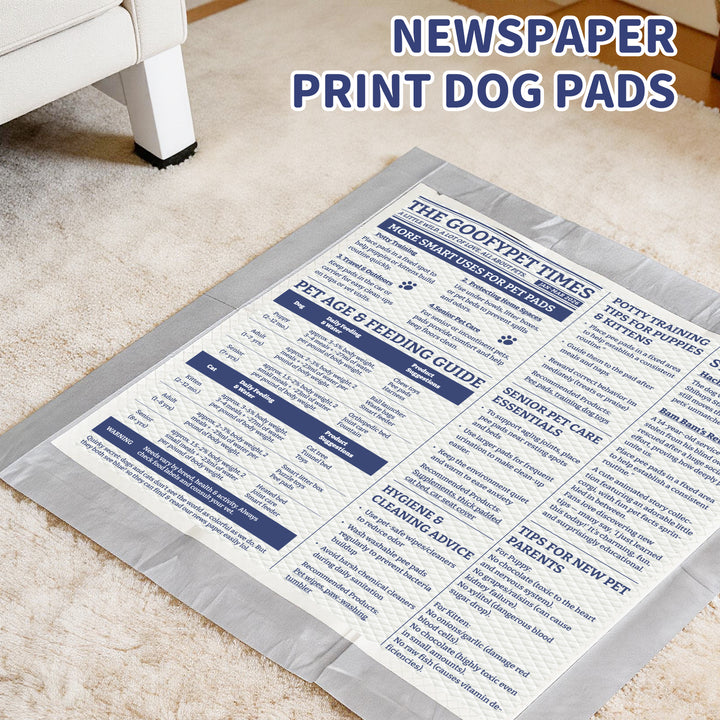 GoofyPet Training Pad 22''x22'' 50 pieces, NewsPaper Theme for Pet, High Absorbency Dog Pee Pads, Doggie Pads, Disposable Puppy Pee Pads