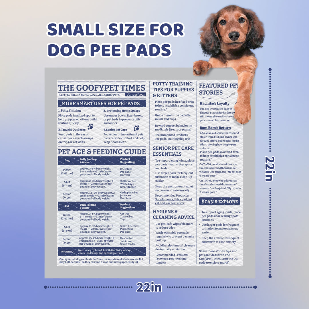 GoofyPet Training Pad 22''x22'' 50 pieces, NewsPaper Theme for Pet, High Absorbency Dog Pee Pads, Doggie Pads, Disposable Puppy Pee Pads