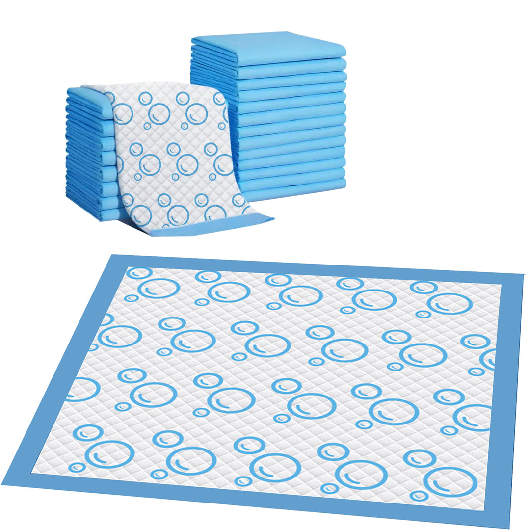 GoofyPet 23" x 23" Blue Bubble Themed Premium Disposable Training Pad, 50 Count Dog Pee Pads, Doggie Pads, Disposable Puppy Pee Pads