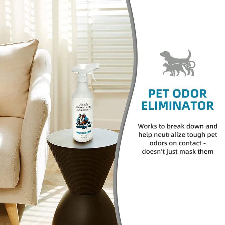 Natural Pet Odor Eliminator Spray, Cotton Fresh Scent, Safe for Pets & Home, Neutralizes Odors in Pet Beds, Furniture, and Carpets, Long-Lasting Freshness, Eliminates Urine Poop Pee Odor