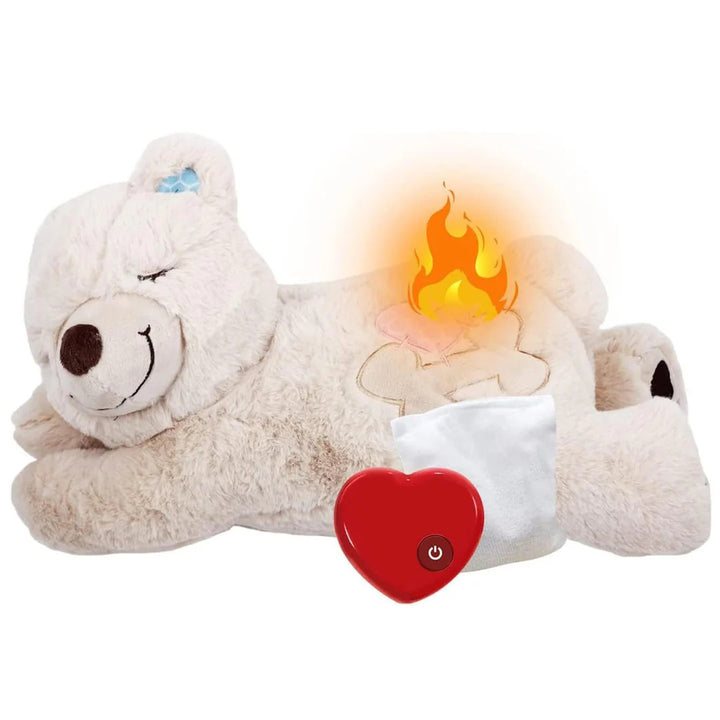 Puppy Soothing Heartbeat Bear Comfort Dog Sleep Aid Plush Toy for Crate Training