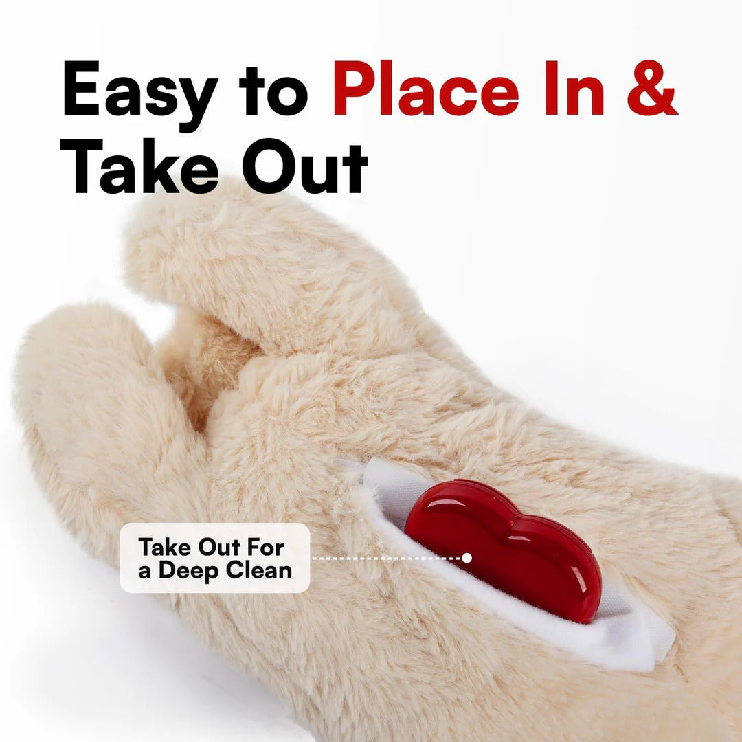 Puppy Soothing Heartbeat Bear Comfort Dog Sleep Aid Plush Toy for Crate Training