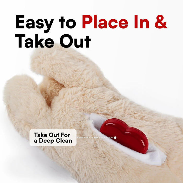 Puppy Soothing Heartbeat Bear Comfort Dog Sleep Aid Plush Toy for Crate Training