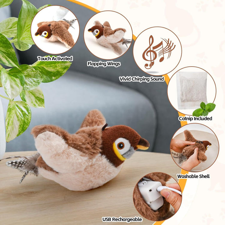 Rechargable Pet toy flapping bird