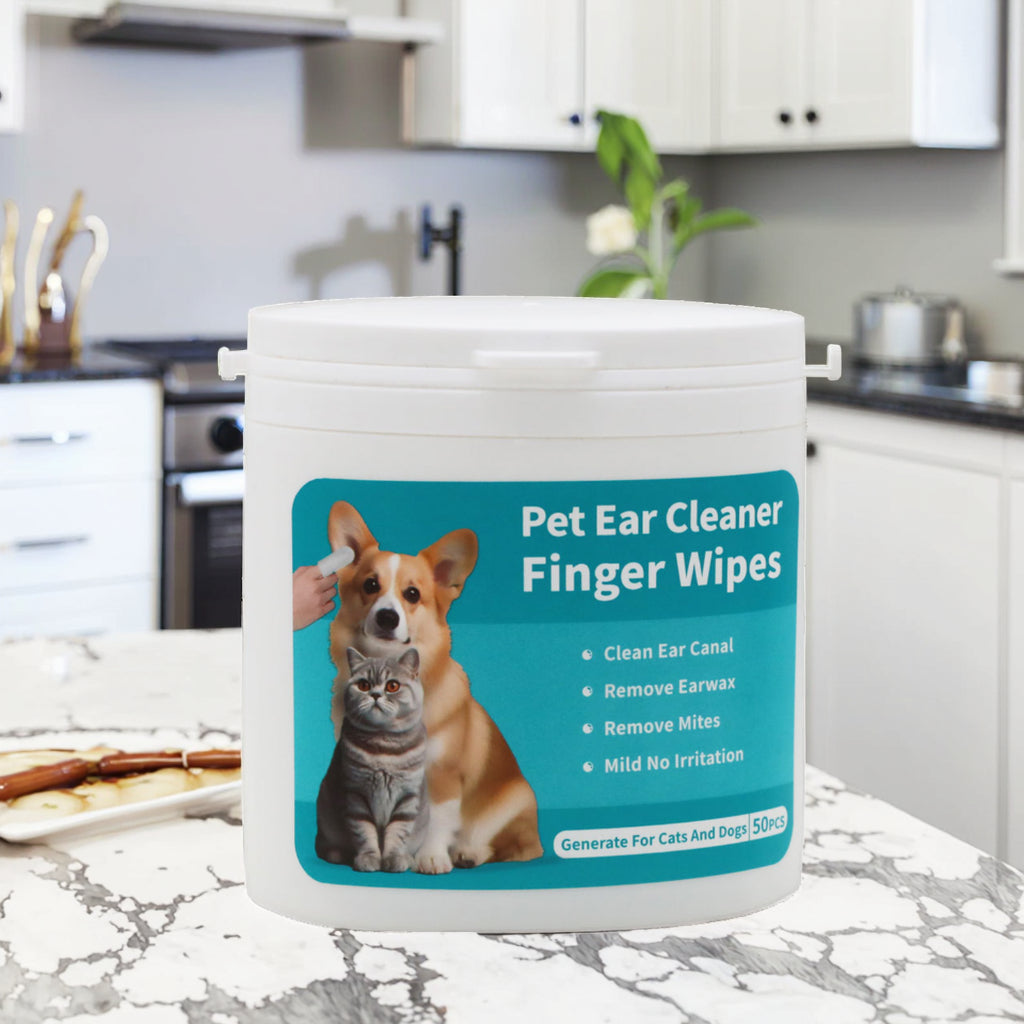 50pcs/pack PET Teeth Cleaning Wipes for Dogs & Cats, Remove Bad Breath by Removing Plaque and Tartar Buildup No-Rinse Dog Finger Toothbrush, Disposable Gentle Cleaning & Gum Care Pet Wipes