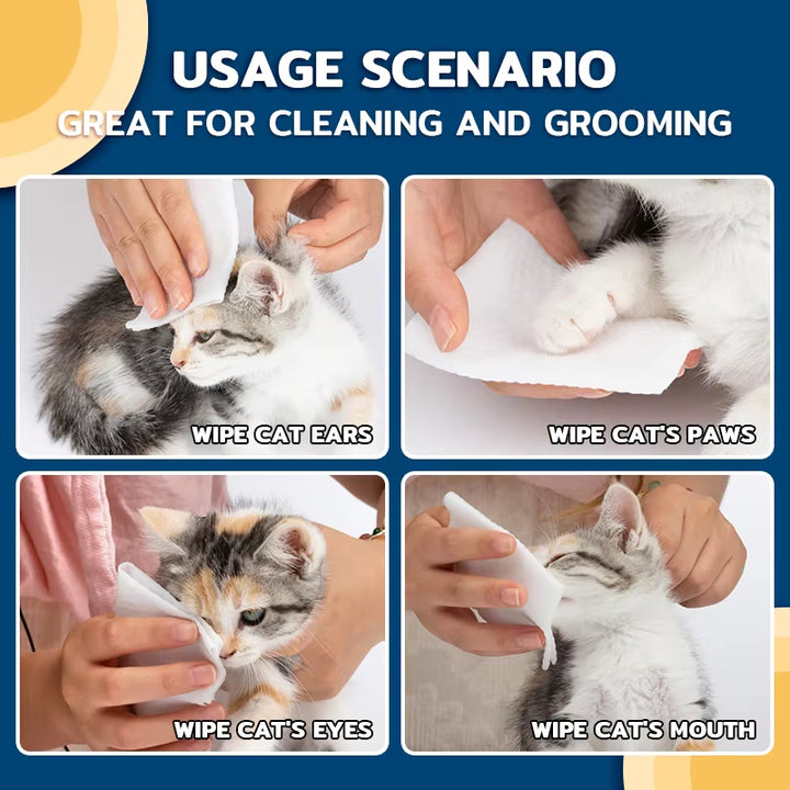 80 Pcs/Pack Pet Wipes Dog Grooming Wipes Unscented Cat Cleaning Wipes Fragrance Free Hypoallergenic Pet Wipes, Clean Face and Body, Larger and Thicker for Dogs and Cat