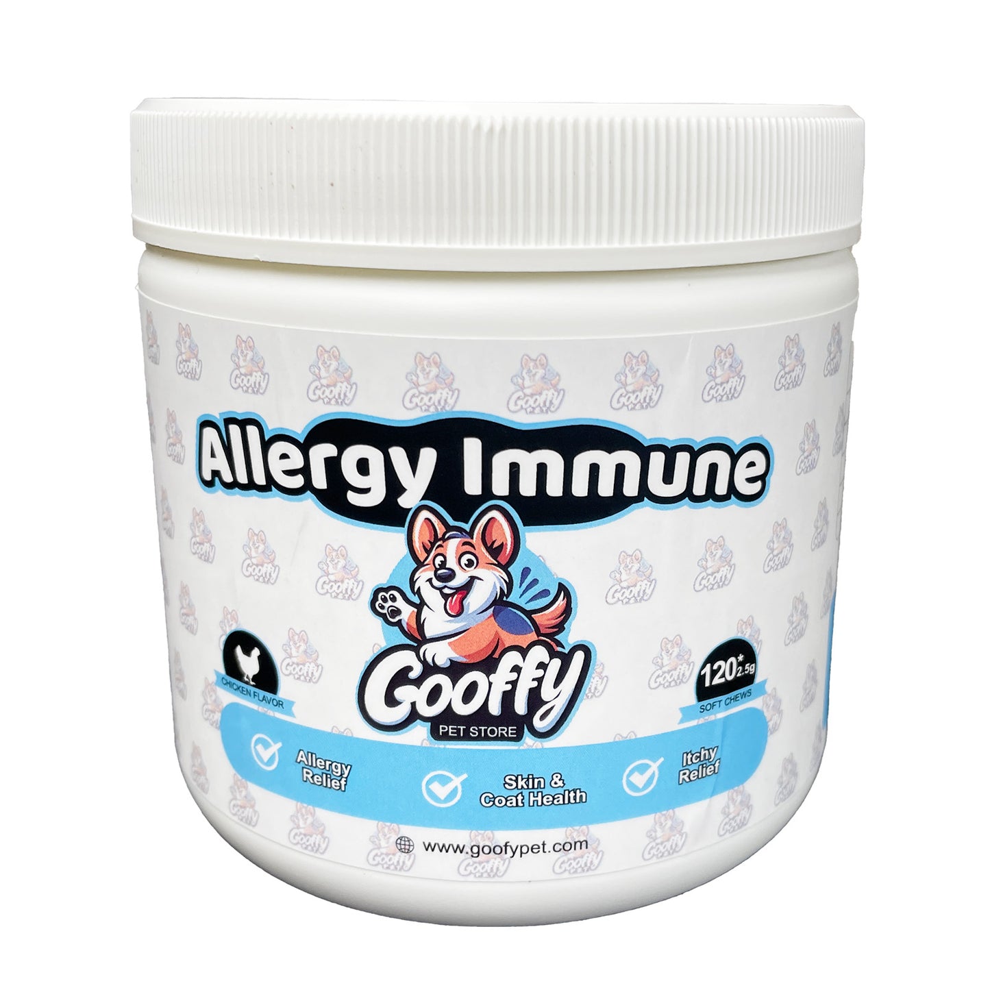 Allergy Immune Supplement for Dogs - with Omega 3 Salmon Fish Oil & EpiCor Pets + Probiotics for Seasonal Allergies - Peanut Butter