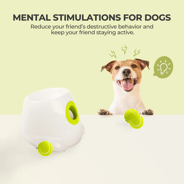 Original Dog Automatic Ball Launcher for Small and Medium Dogs, Interactive Dog Tennis Ball Throwing Machine, Enrichment Mental Stimulation Toys, Reduce Boredom & Stress
